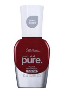 Sally Hanson Pure Nail Polish 310 Pomegranate Punch Red Vegan NWB .33 oz Fl